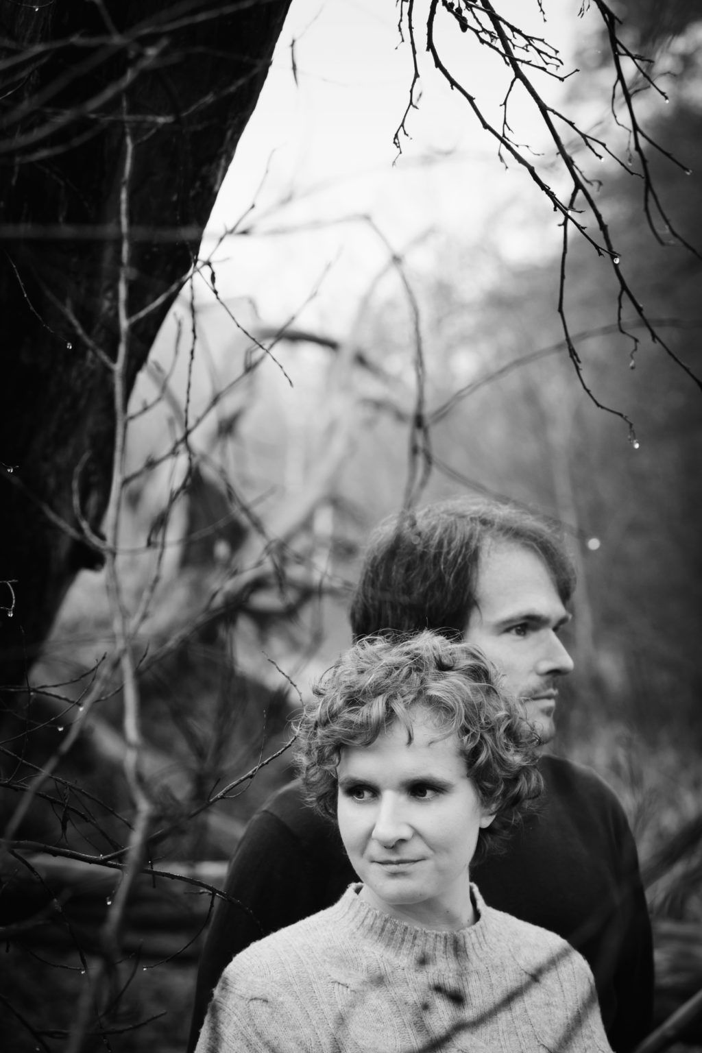 Anke Cordes and Bent Duddek in a black-and-white portrait